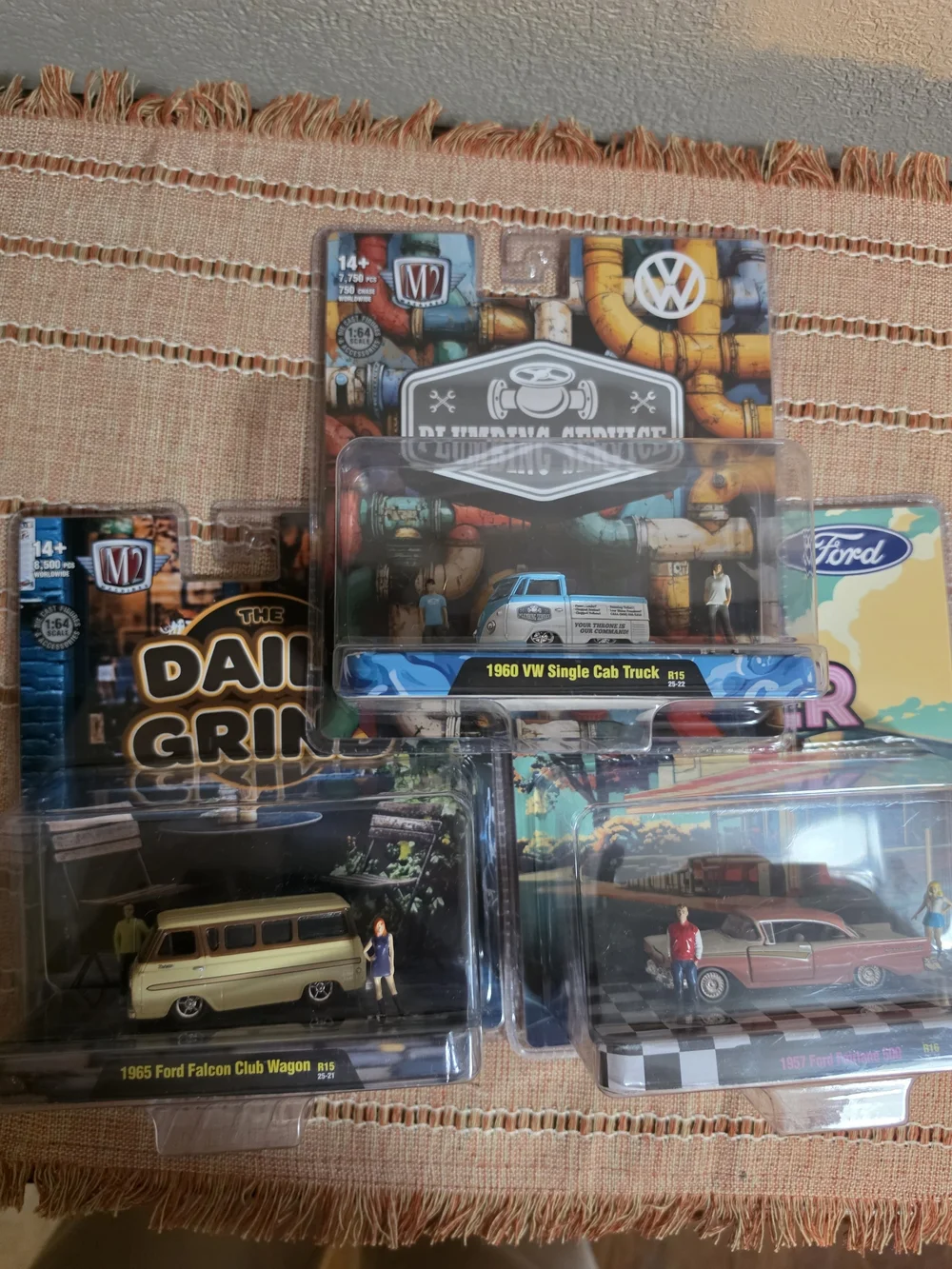M2 Machines 1:64 Scale Diorama Bundle - Lot of 3 Cars (Ford & VW)